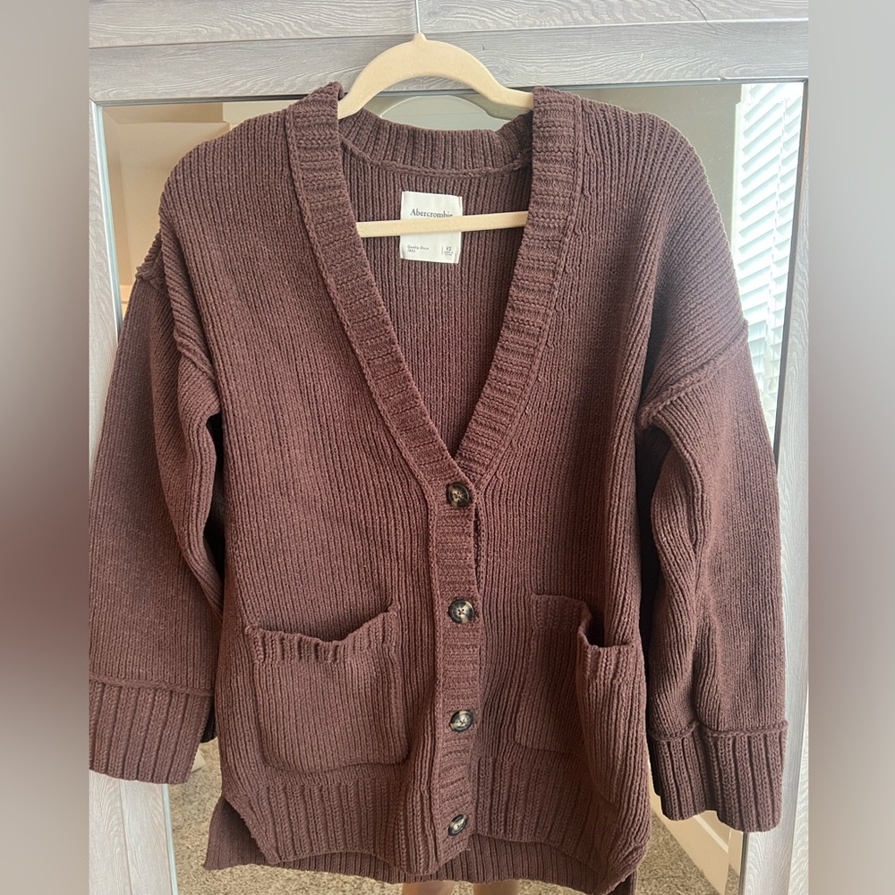 A&F Brown Cardigan Sweater (New with Tags, Sz XS)